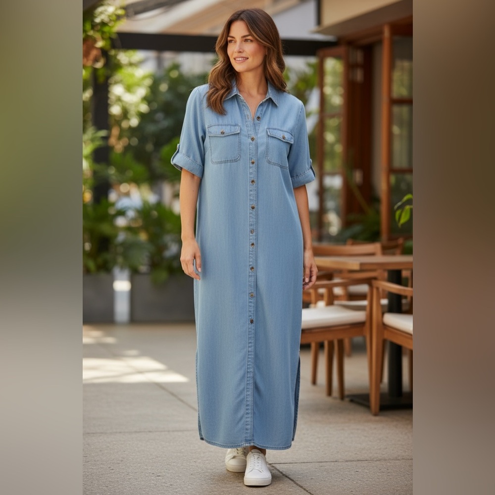 J. Glee Soft Blue Denim Dress